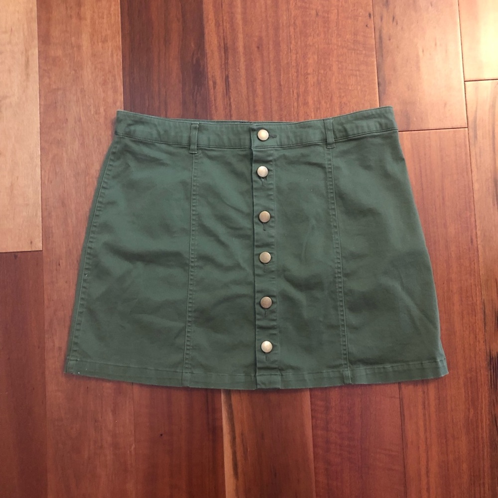 High waisted button up skirt